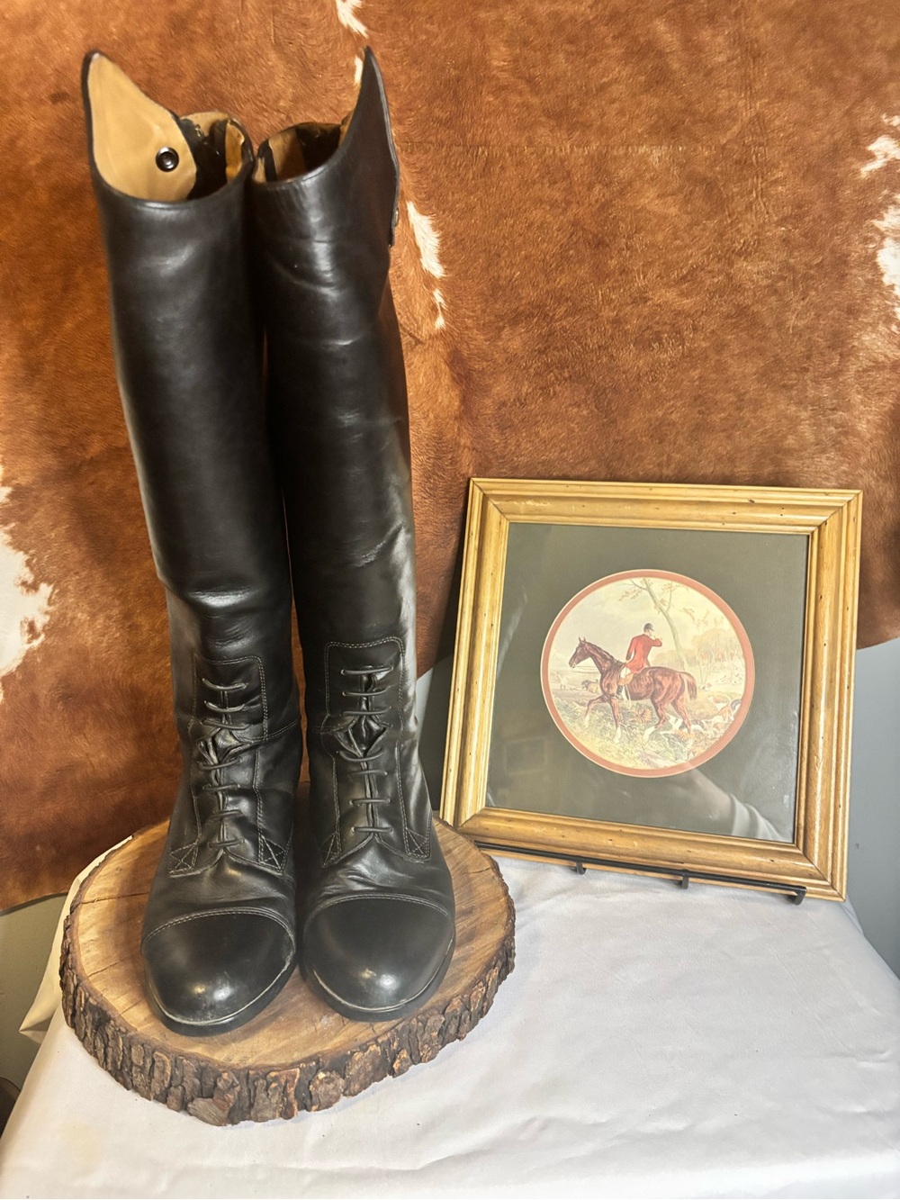 Ariat Women’s Black Leather Tall Riding Boots | Equestrian English Style Size 9B - Picture 3 of 8